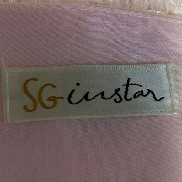 SGinstar Pink Ostrich Feather Fuzzy Sleeveless Cami Camisole Crop Tank Top Sz S - Picture 8 of 12